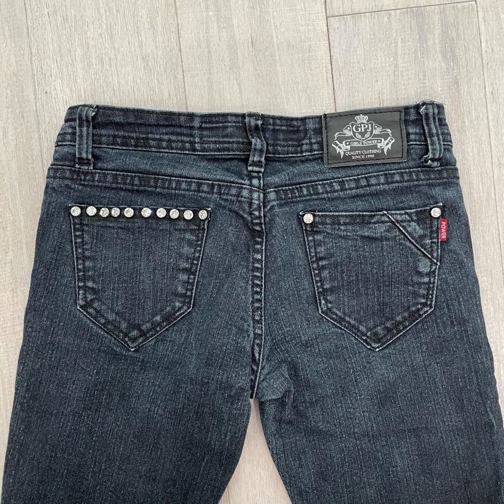 Black Washed Rhinestone Jeans - Picture 8 of 8